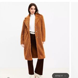 NWT Loft Shearling Modern Coat